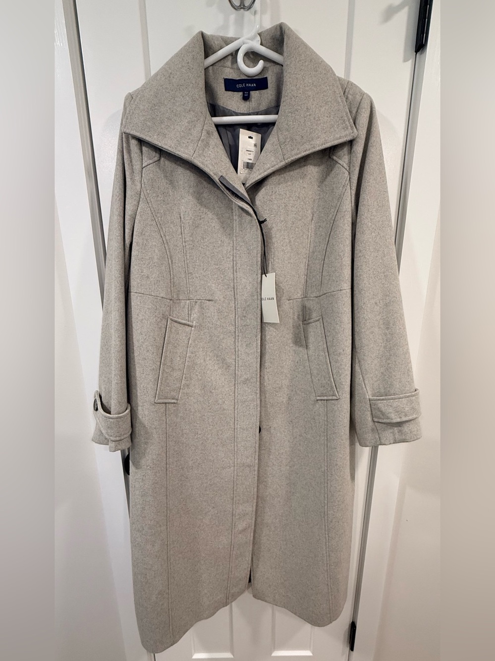 Cole Haan Light Heather Gray Wool Coat